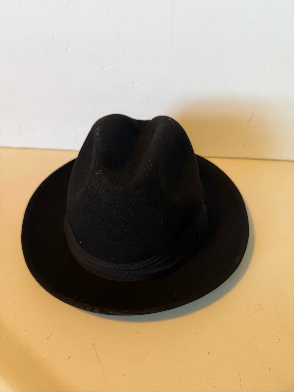 Scala Fedora Classico Detroit Hat Fitted Mens Medium Black Fur Felt Lined.
